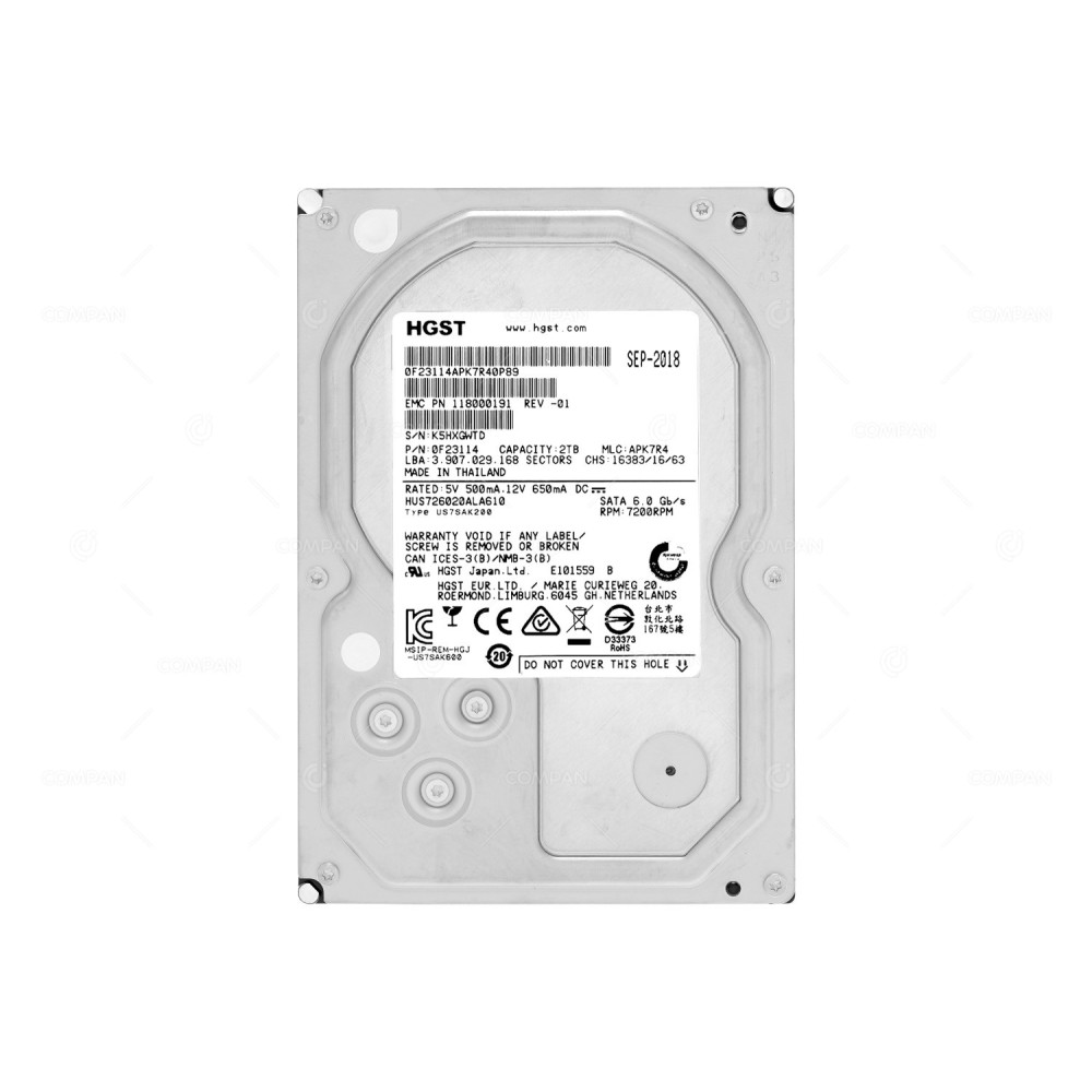 HUS726020ALA610 HITACHI HDD 2TB 7.2K SATA 6G 3.5" LFF